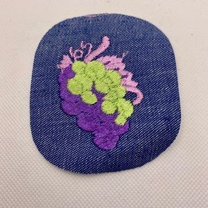 Vintage Patch Grapes Iron-on Denim Wine 3x3.5”